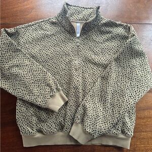Fabletics Quarter Zip Pullover Sweatshirt Tan Speckled | Size L